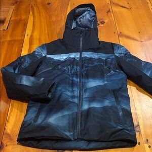 4F Men's M Blue Mountain Print Jacket NeoDry Apron Ski Snowboard